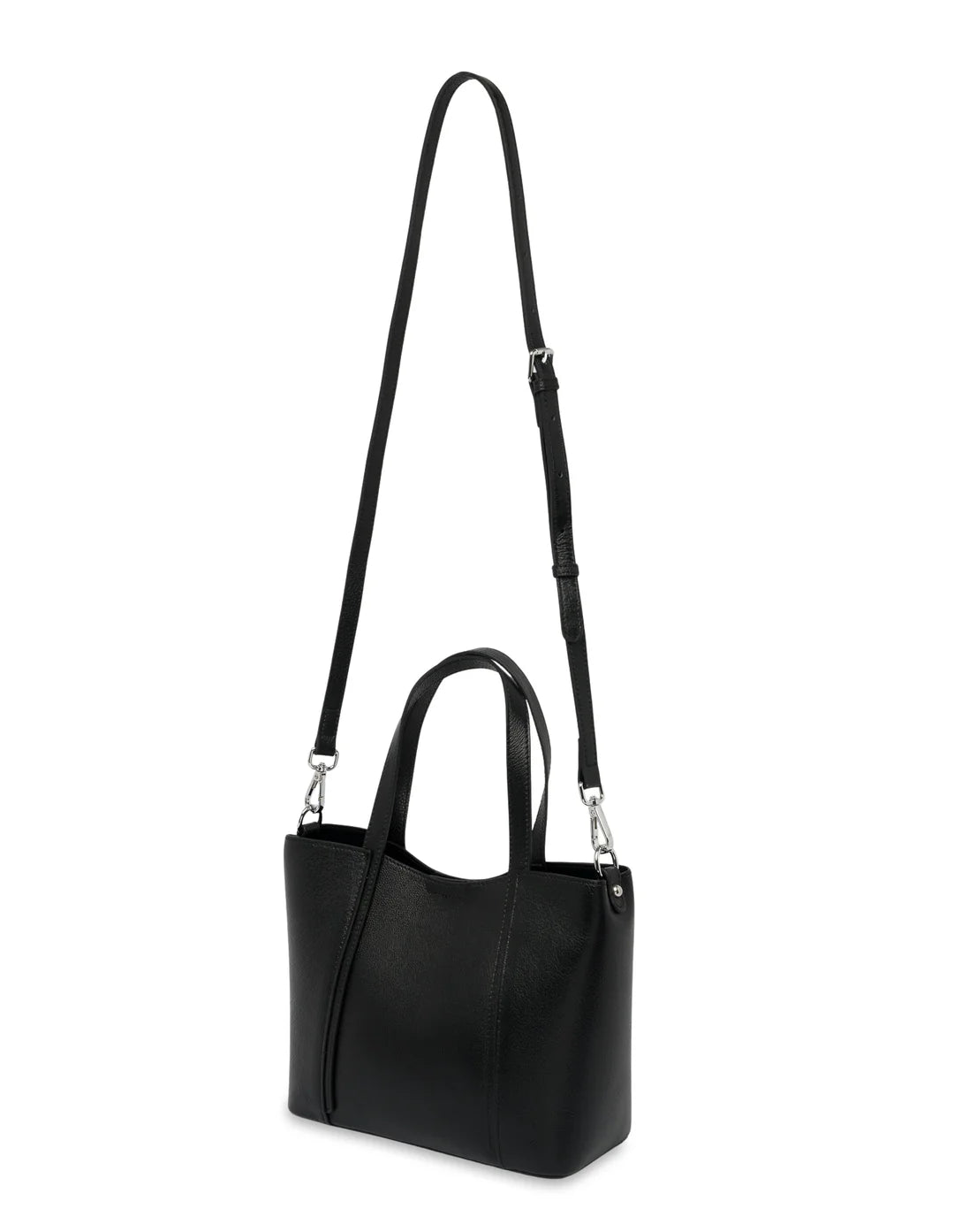 Valerie Leather Small Tote (Black)