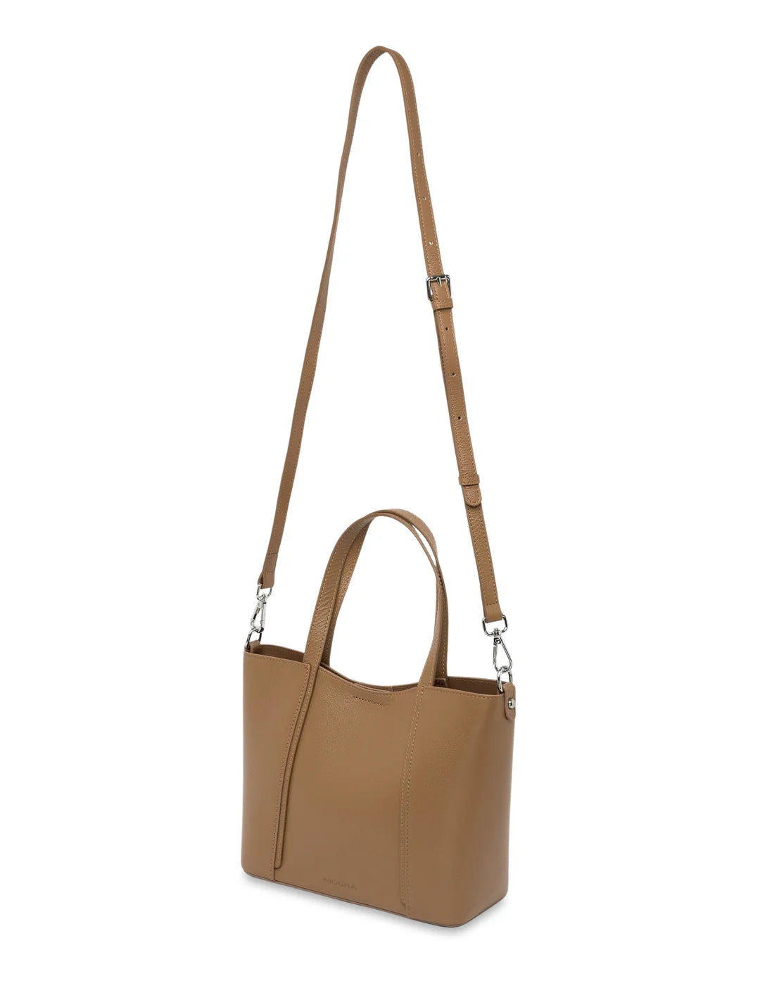 Valerie Leather Small Tote (Tan)