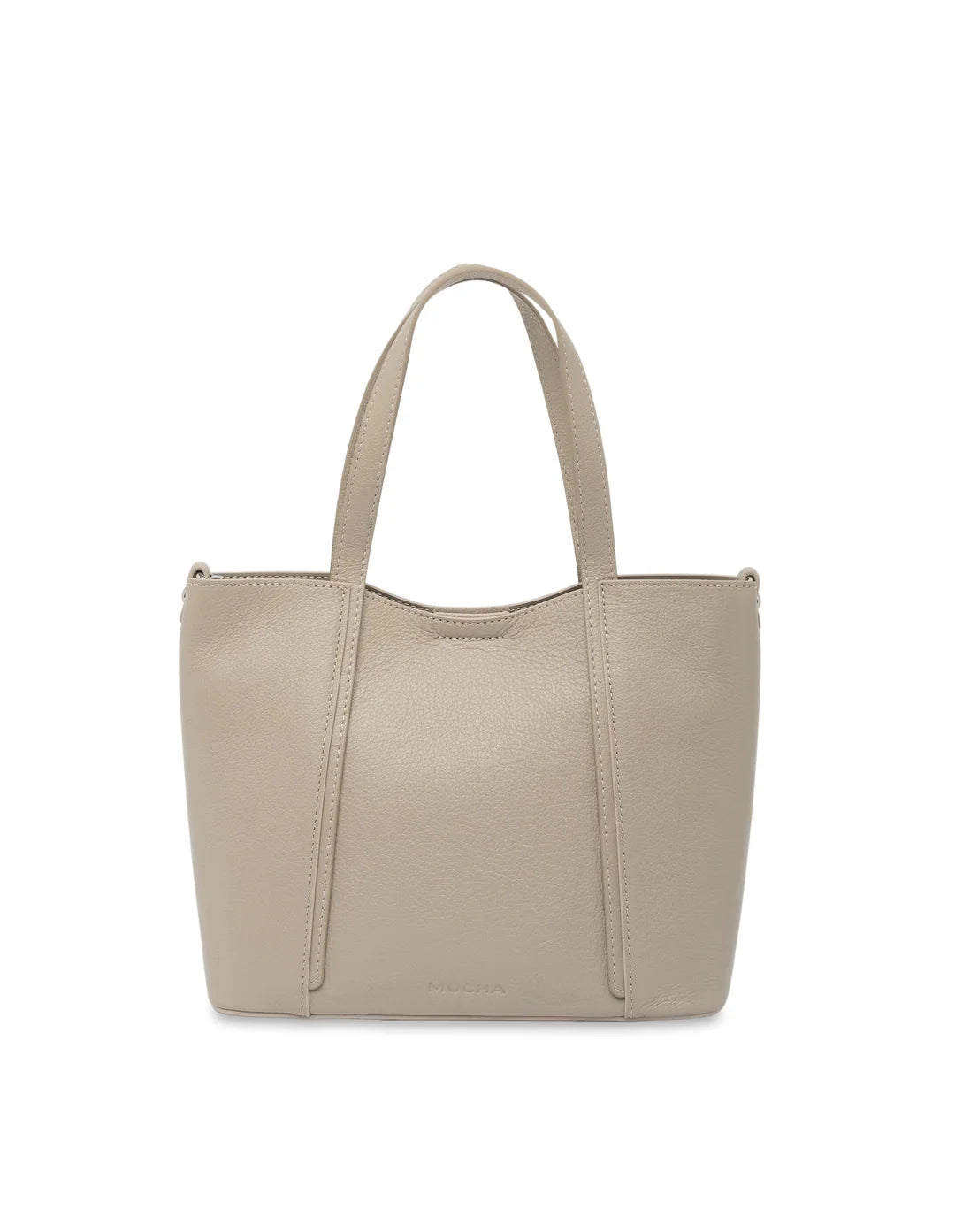 Valerie Leather Small Tote (Light Grey)