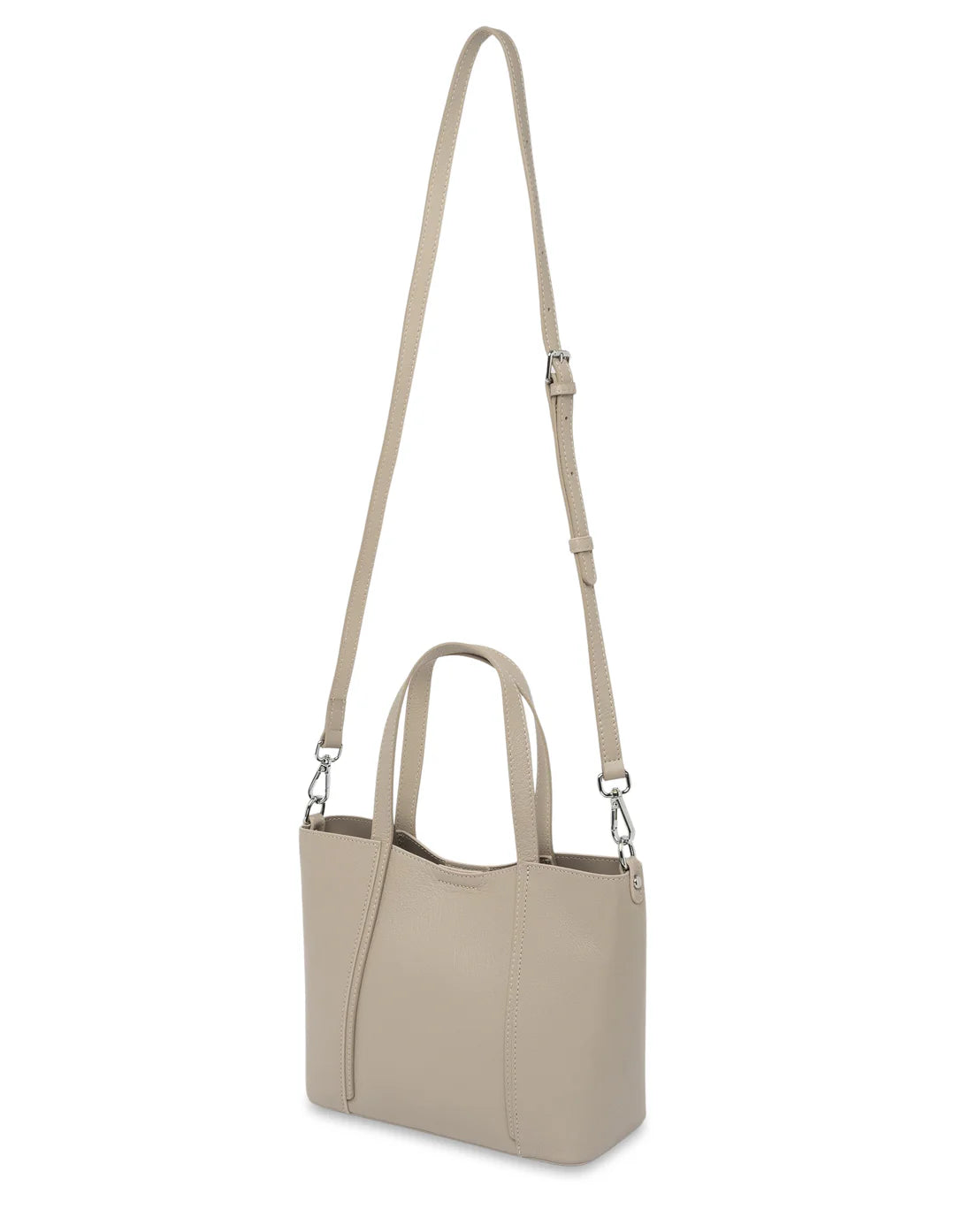 Valerie Leather Small Tote (Light Grey)