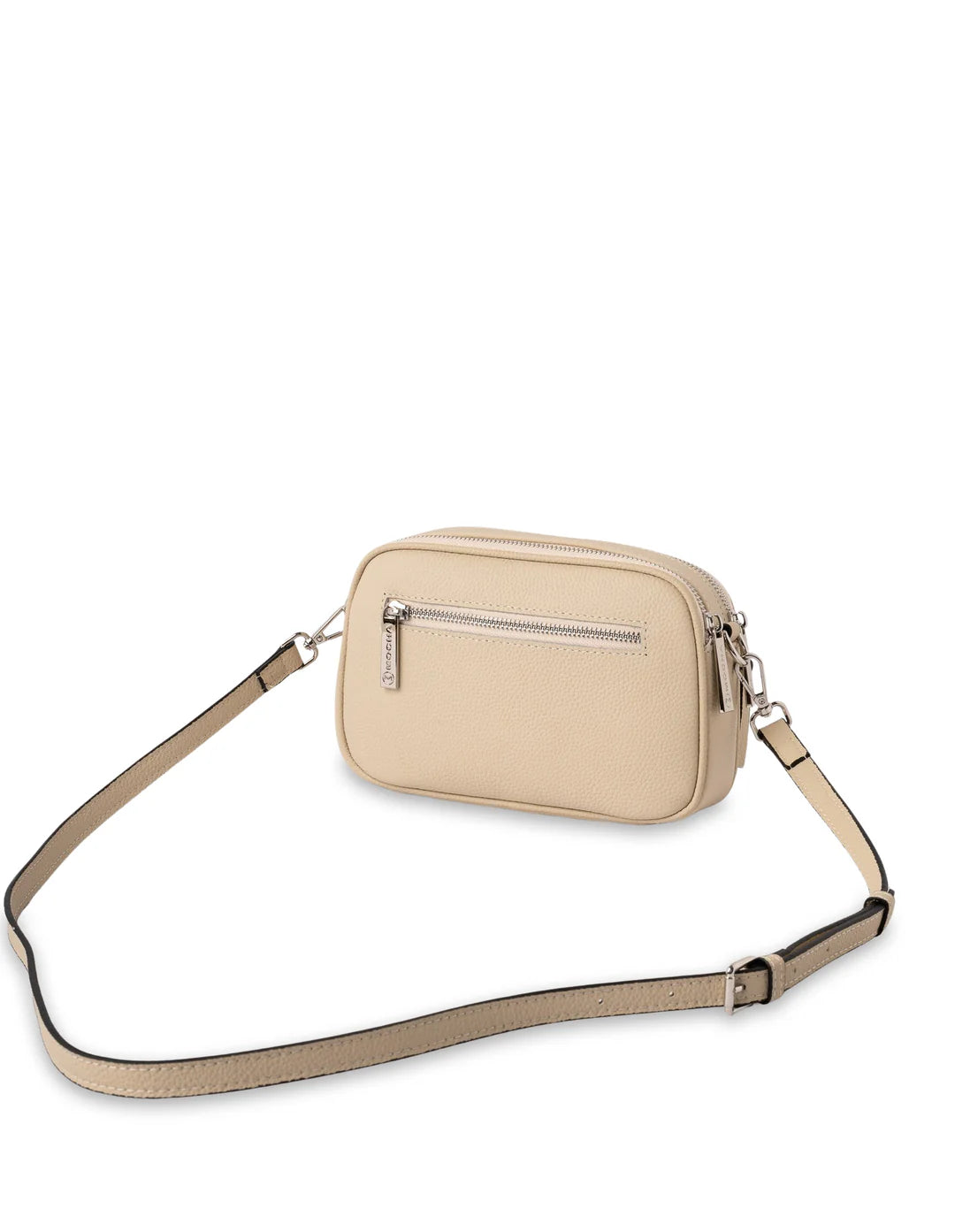 Cream Leather Crossbody Bag (Silver Hardware)