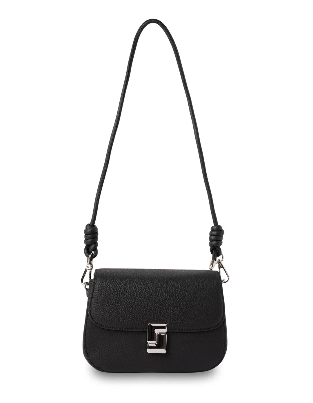 Sonya Leather Crossbody Bag (Black)