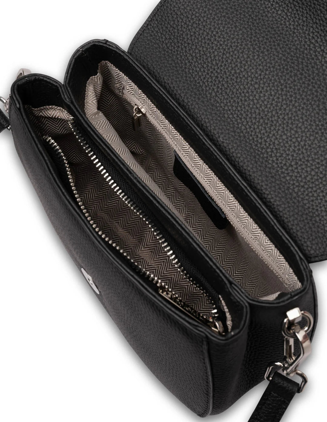 Sonya Leather Crossbody Bag (Black)