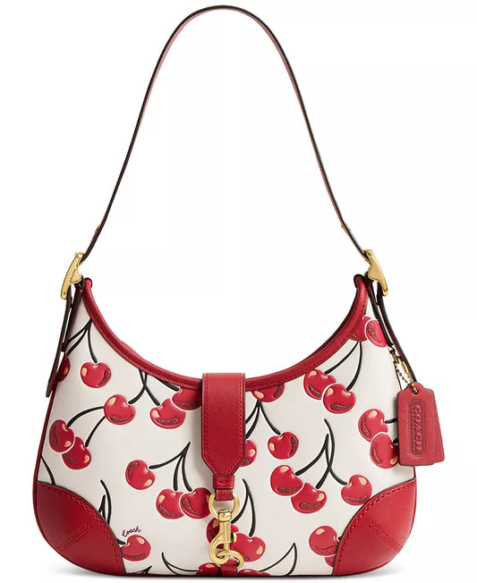 Coach Originals Cherry Print Leather Hamptons Hobo Bag