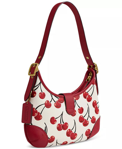 Coach Originals Cherry Print Leather Hamptons Hobo Bag