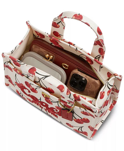 Coach Cherry-Print Canvas 26 Cargo Tote