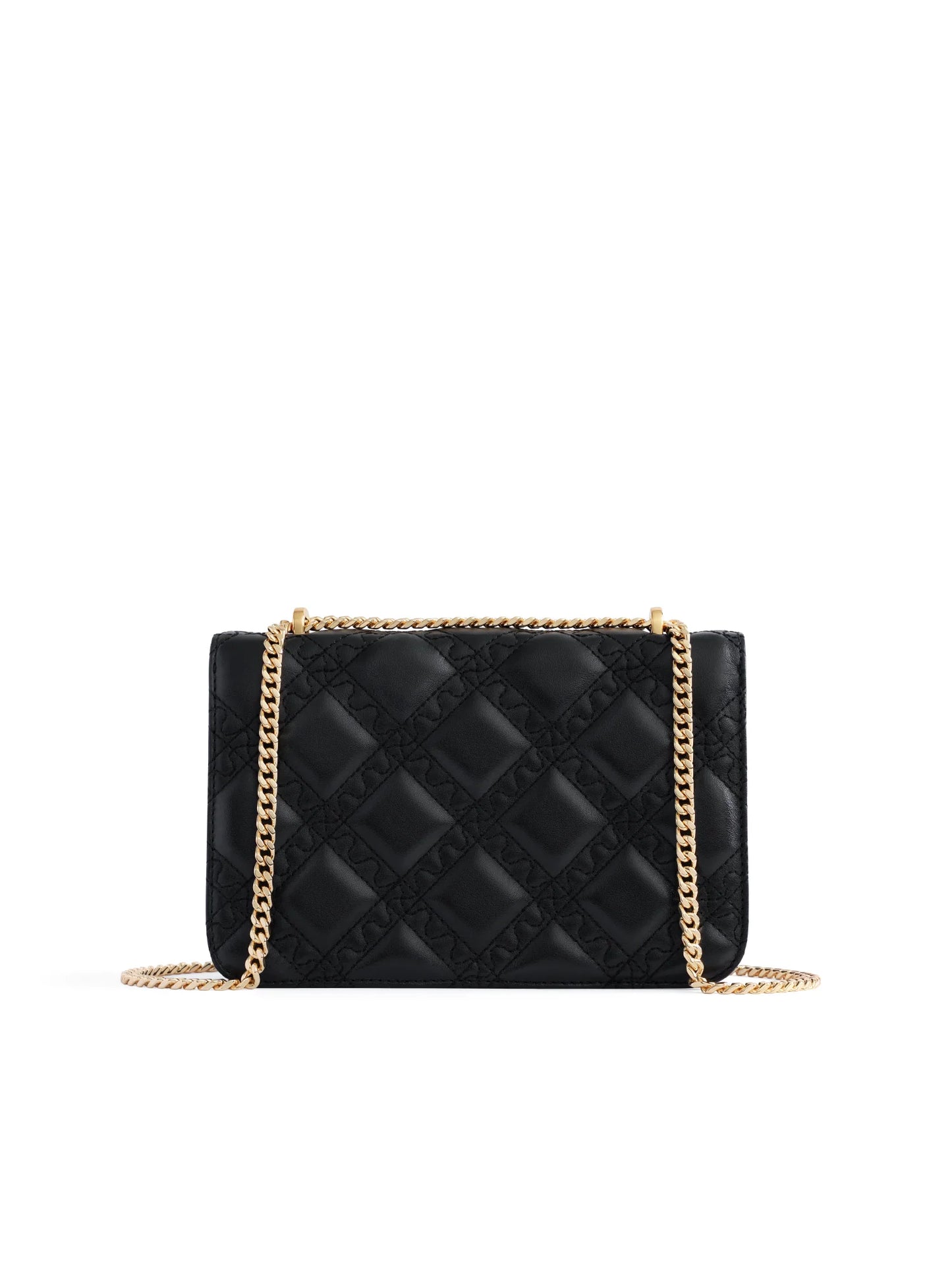 Mosaic Stitch Crossbody Bag - Black