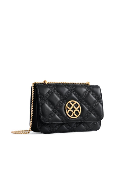 Mosaic Stitch Crossbody Bag - Black