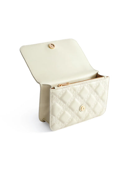 Mosaic Stitch Crossbody Bag - Pearl