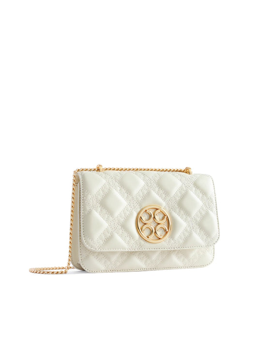 Mosaic Stitch Crossbody Bag - Pearl