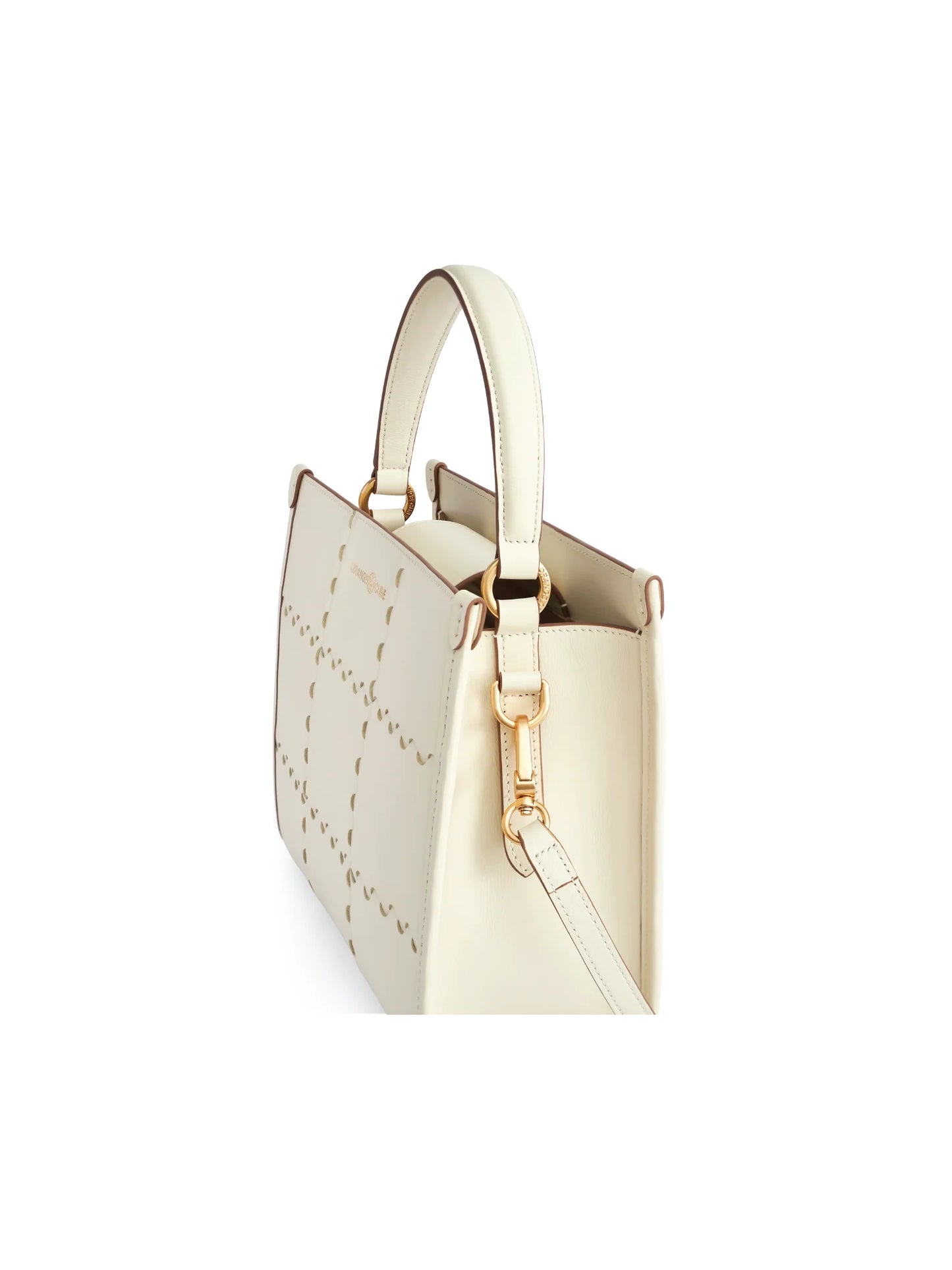 Square Stitch Crossbody Tote Bag - Pearl