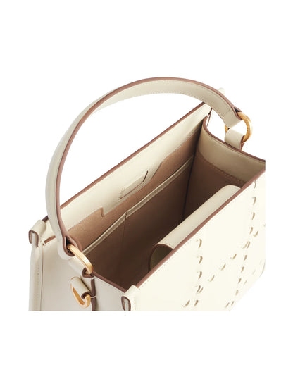 Square Stitch Crossbody Tote Bag - Pearl