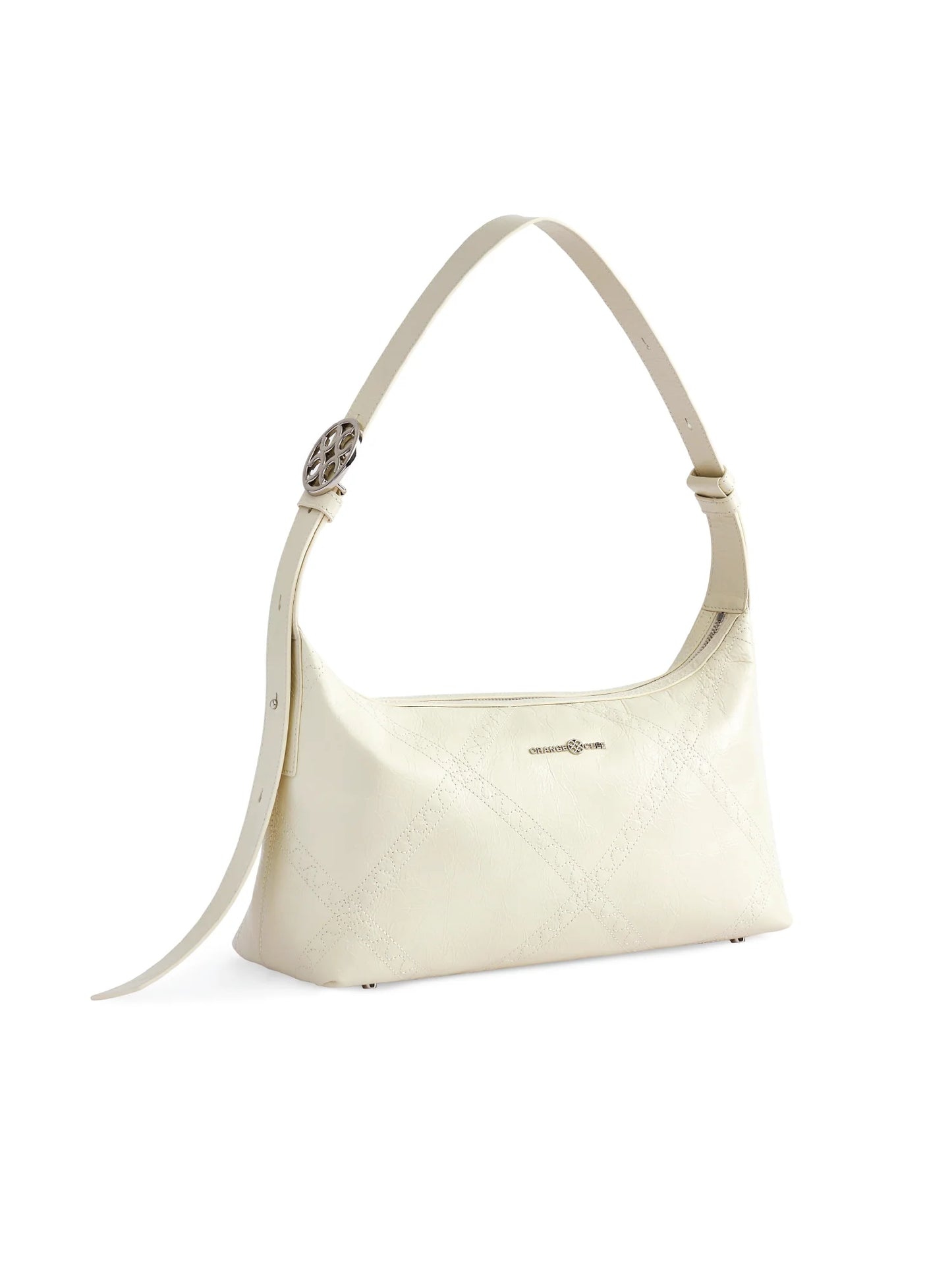 Ruched Shoulder Bag - White