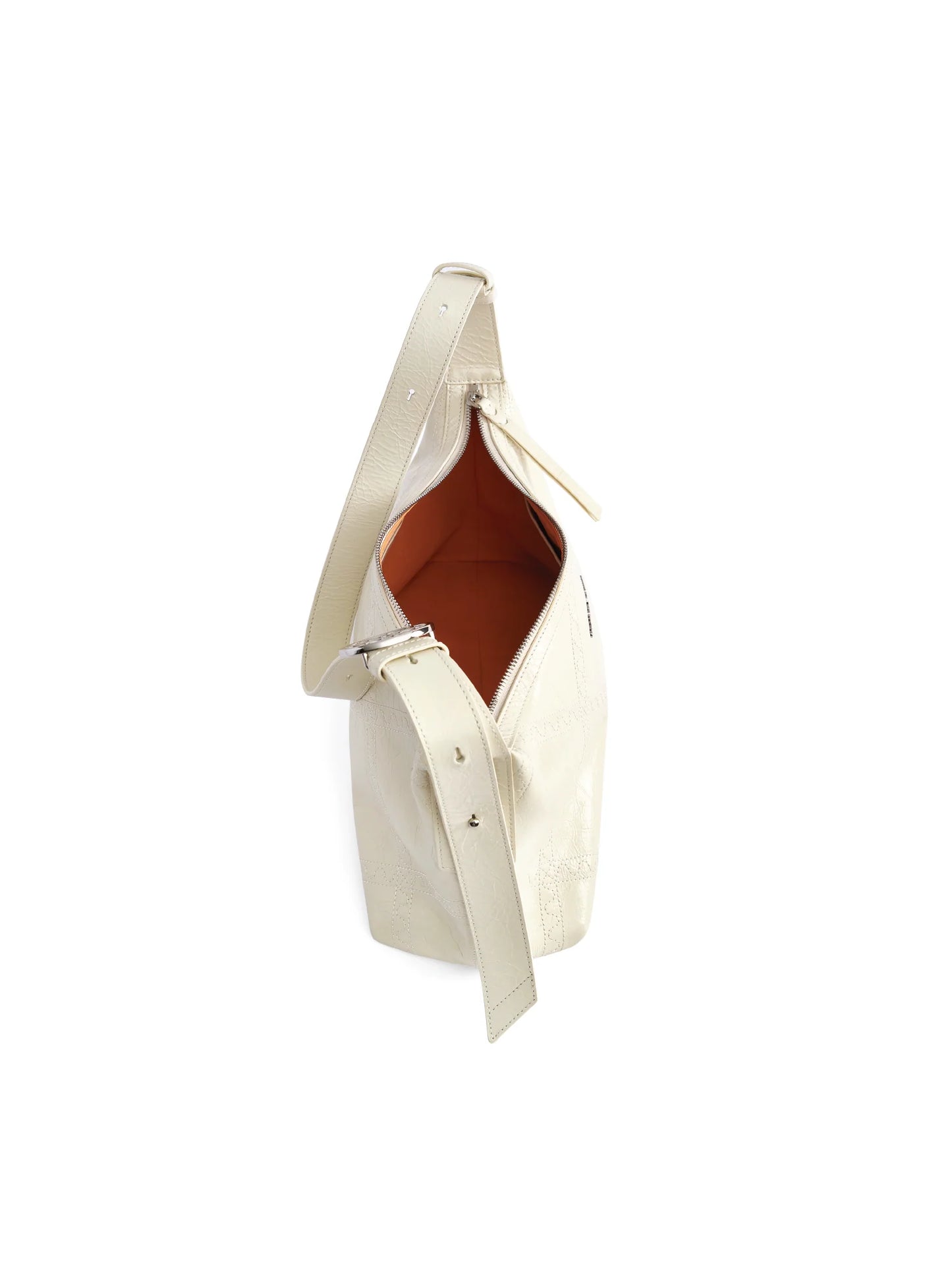 Ruched Shoulder Bag - White