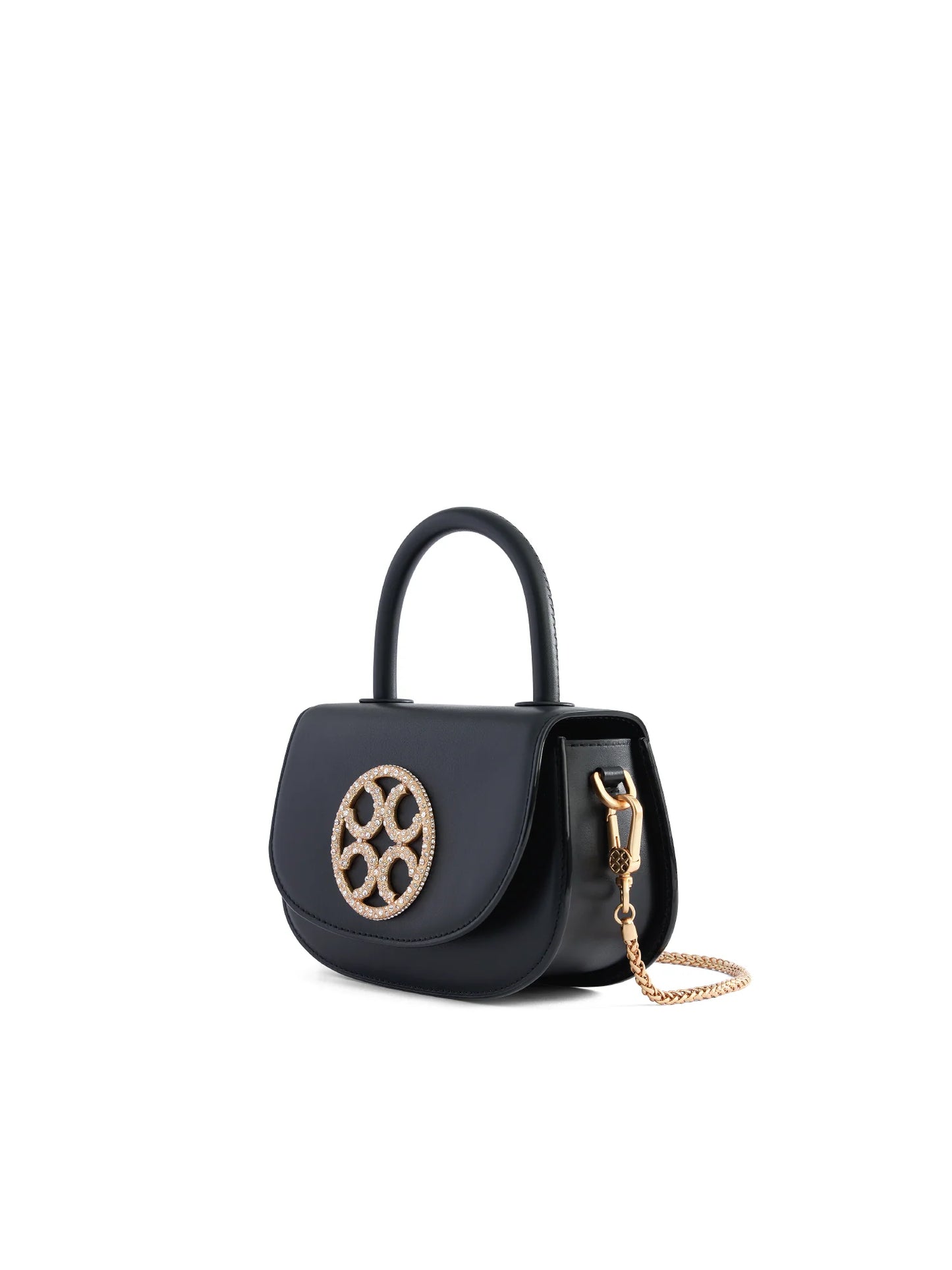 Signature Top Handle Saddle Bag - Black