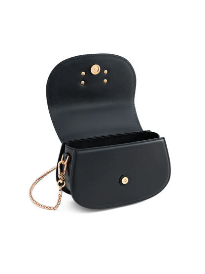 Signature Top Handle Saddle Bag - Black