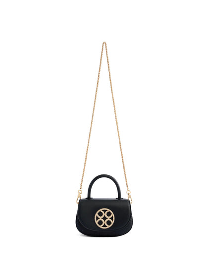 Signature Top Handle Saddle Bag - Black