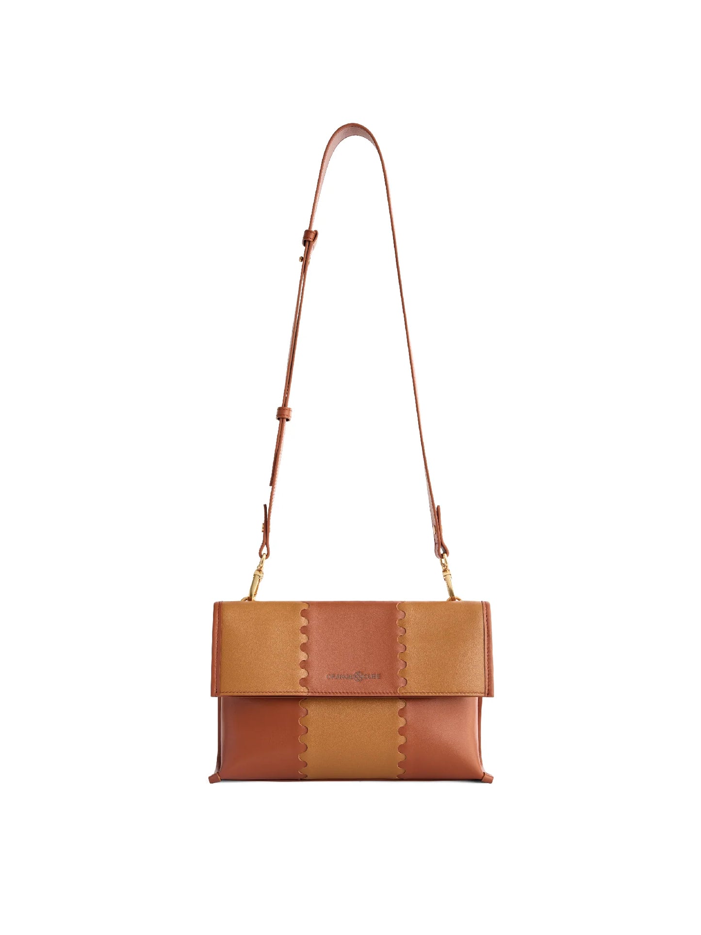 Square Stitch Messenger Bag - Brown