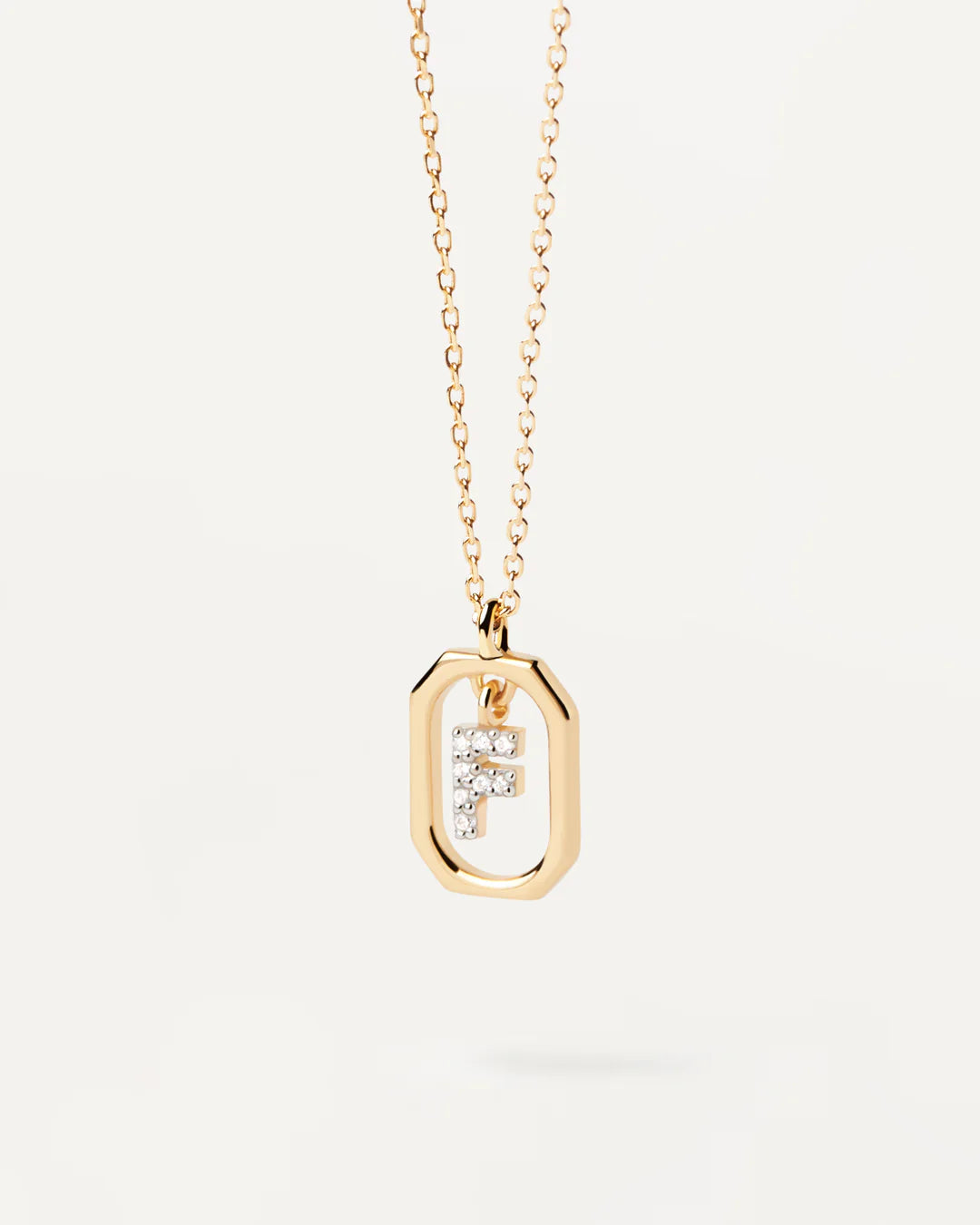 PDPAOLA Mini Letter F Necklace - Gold: