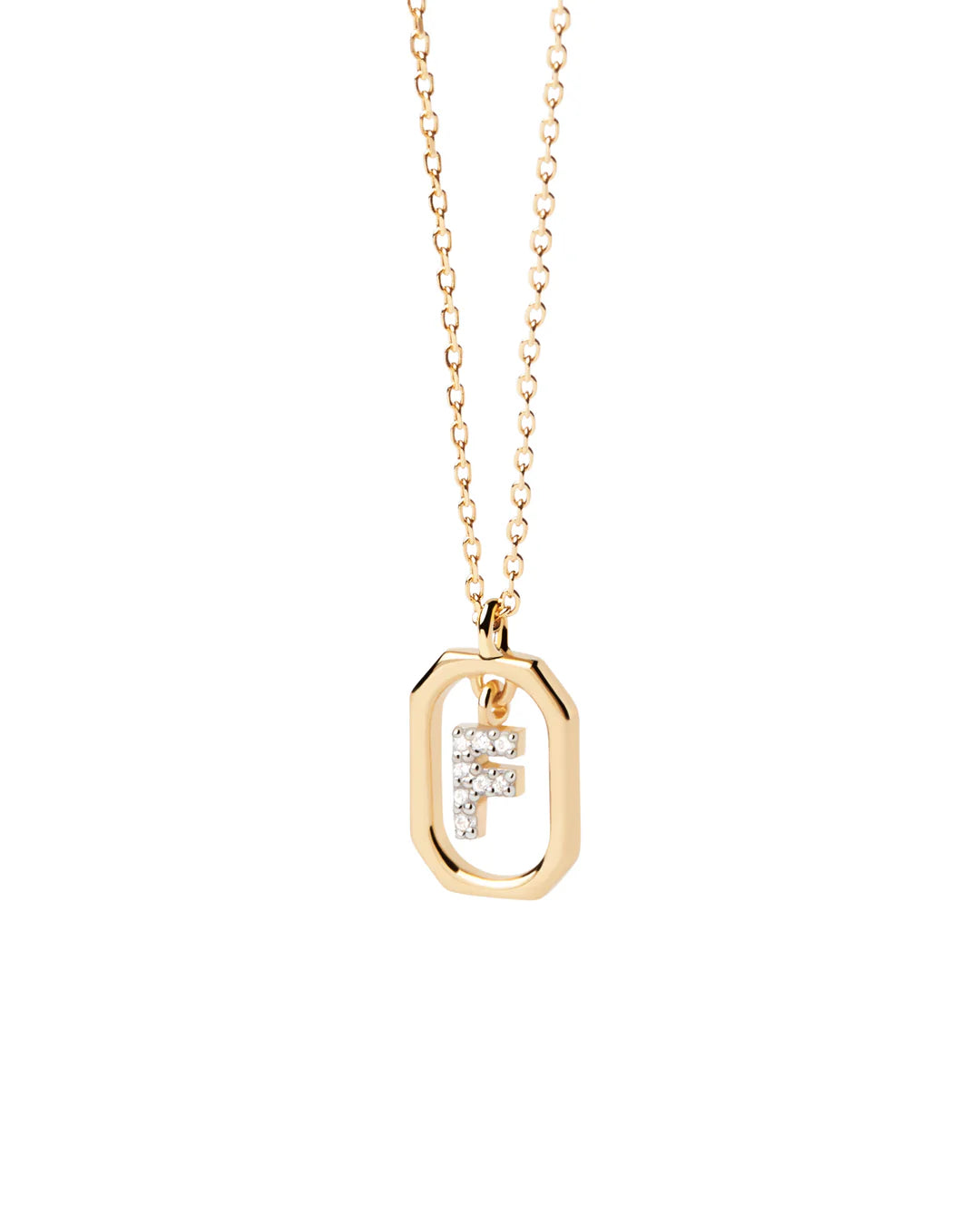 PDPAOLA Mini Letter F Necklace - Gold: