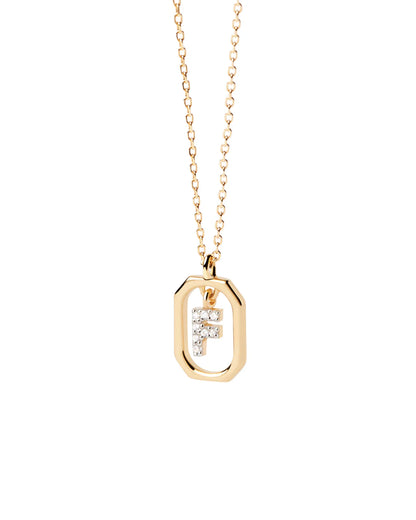 PDPAOLA Mini Letter F Necklace - Gold: