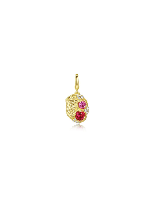 Ruby Heart Charm Pendant