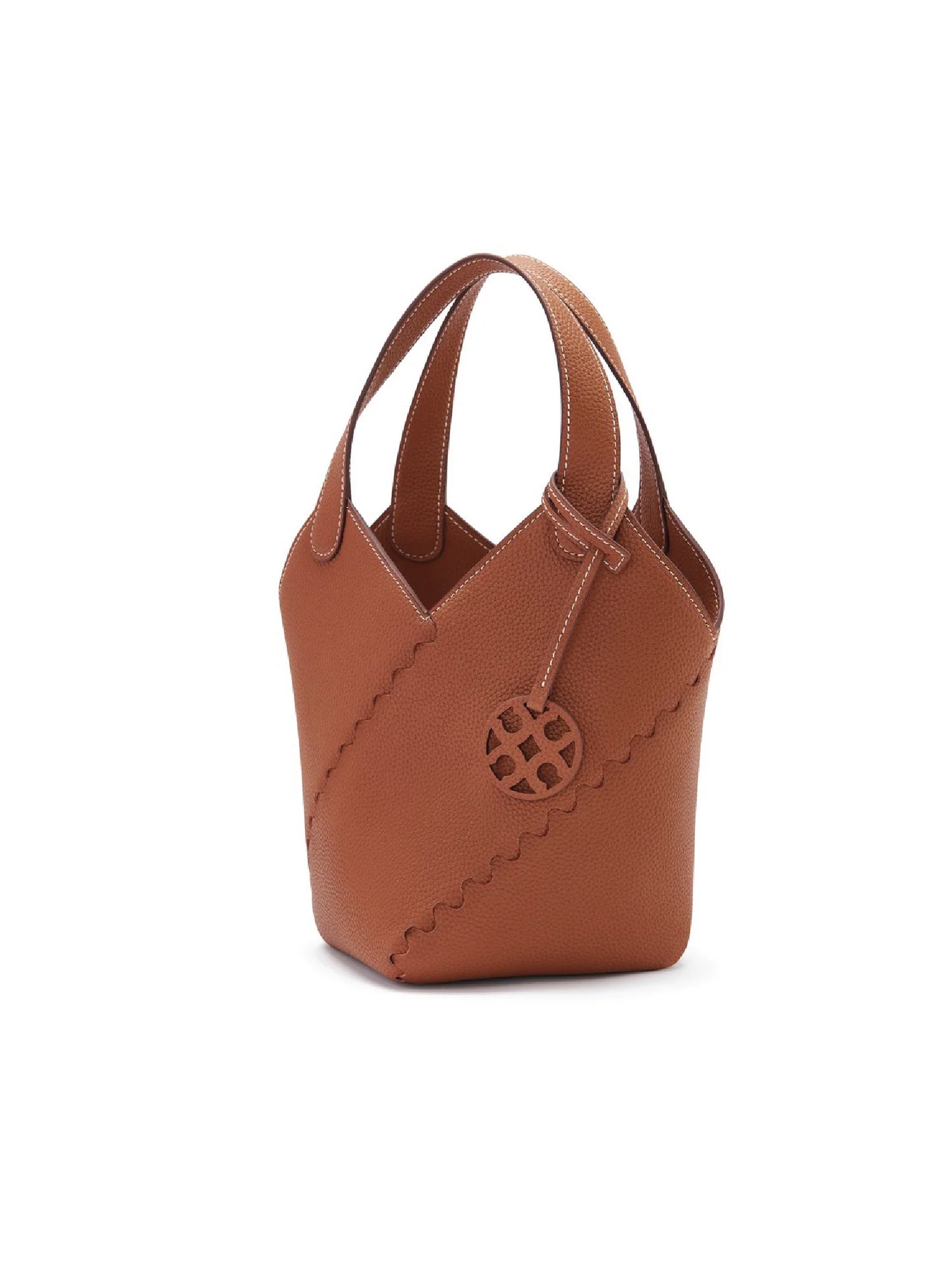 Modern Basket Bag - Brown