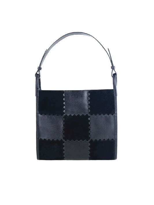 Square Stitch Tote Bag - Black