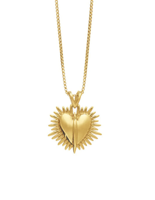 Rachel Jackson Electric Deco Heart Necklace - Gold