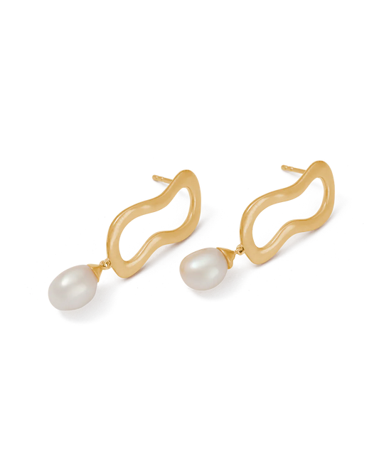 Kirstin Ash Onda Pearl Earrings - Gold